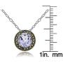 Ice Gems Sterling Silver Gemstone and Marcasite Halo Birthstone Necklaces