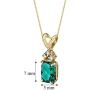 14 Karat Yellow Gold Radiant Cut 1.00 Carats Created Emerald Diamond Pendant