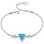 CiNily Opal Heart Bracelet for Women Girls 18K Gold Plated Adjustable Bracelets for Her