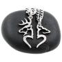 NameCoins Buck and Doe Heart Couples Necklaces, Hunting Jewelry, Split Heart, Hand Cut Coin