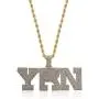 GUCY Hip Hop Jewelry Micropave Simulated Diamond Iced Out YRN Pendant Chain Necklace(Gold/Silver) GUCY Hip Hop Jewelry Micropave Simulated Diamond Iced Out YRN Pendant Chain Necklace(Gold/Silver)