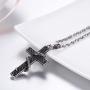 PROSTEEL Snake Cross Necklace, 316L Stainless Steel Pendant & Chain, Men Women Amulet Cross Necklace, 22''-24'' Adjustable, Come Gift Box
