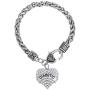 My Shape Diabetic Awareness Charm Clear Crystal Heart Bracelet Medical Alert Jewelry for Women