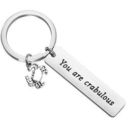 ENSIANTH Funny Crab Keychain You Are Crabulous Keychain Crab Jewelry for BFF Traveler Gift
