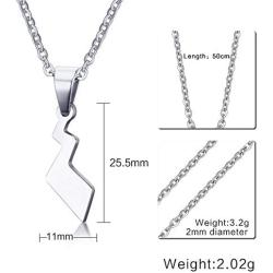 Ropman Cute Stainless Steel Poke Small Pikachus Tail Pendant Mon Toys Anime Necklaces for Girl Boy,Gold Plated,Free Chain 20''