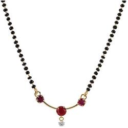 Efulgenz Indian Bollywood Traditional American Diamond CZ Mangalsutra Pendant Necklace Jewelry for Women