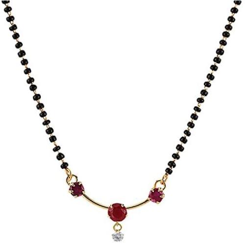 Efulgenz Indian Bollywood Traditional American Diamond CZ Mangalsutra Pendant Necklace Jewelry for Women