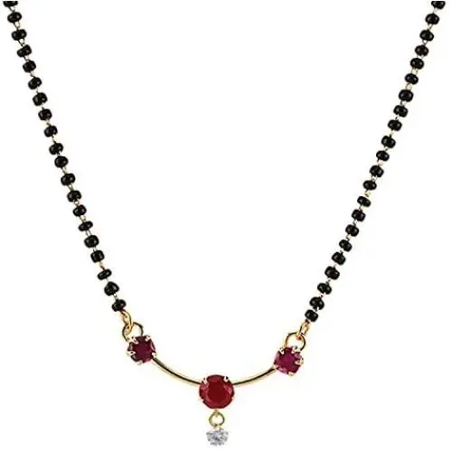 Efulgenz Indian Bollywood Traditional American Diamond CZ Mangalsutra Pendant Necklace Jewelry for Women