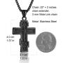 HZMAN Vintage Orthodox Cross Crucifix Stainless Steel Pendant Necklace 22+2 Inches Chain, Colour Silver Gold Black