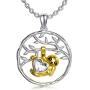 AOBOCO Sloth Gifts Sterling Silver Sloth Pendant Necklace with Crystals, Birthday Anniversary Jewelry Gifts for Her Wife Mom Girlfriend Women