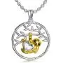 AOBOCO Sloth Gifts Sterling Silver Sloth Pendant Necklace with Crystals, Birthday Anniversary Jewelry Gifts for Her Wife Mom Girlfriend Women