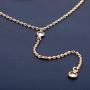 Jovono Multilayered Y-Necklaces Rhinestone Necklace Chain Jewelry for Women and Girls (Gold)