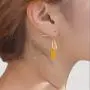 coadipress 4 Pairs Matte Statement Curved Earrings Set for Women Girls Fashion Yellow Black Paint Gold Metal Geometric Dangle Drop Earrings Jewelry Gifts