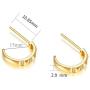 FANCIME Solid 14K Real Yellow Gold Diamond 0.06 CTTW Small Cut Unique Open Half Cuff Hoop Earrings Dainty Delicate Everyday Fine Jewelry For Women Girls Diameter 15mm