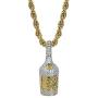 TOPGRILLZ 14K Gold Plated Simulated Diamond Drink Bottle Iced Out Pendant Necklace for Men Fashion Jewelry Gifts