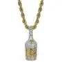 TOPGRILLZ 14K Gold Plated Simulated Diamond Drink Bottle Iced Out Pendant Necklace for Men Fashion Jewelry Gifts