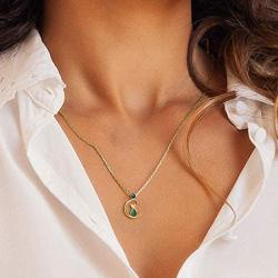 Agvana 18K Solid Yellow Gold Diamond Real Genuine Natural Fire Opal Cat and Moon Dainty Pendant Necklace Elegant Fine Jewelry Anniversary Birthday Christmas Gifts for Women Mom Grandma Wife, 16+2