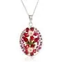 Amazon Collection Sterling Silver/Gold Over Sterling Silver Pressed Flower Pendant Necklace Amazon Collection Sterling Silver/Gold Over Sterling Silver Pressed Flower Pendant Necklace