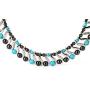Elegant Womens Hematite Magnetic Therapy Necklace with Healing Stones Pain Relief for Neck Arthritis Migraine Headaches Shoulders and Back (Regular, Turquoise)
