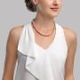 THE PEARL SOURCE 14K Gold 7-8mm Round Pink Freshwater Cultured Pearl Necklace & Earrings Set in 18'' Princess Length for Women