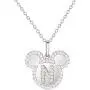 Disney Mickey Mouse Initial Sterling Silver and Cubic Zirconia Necklace, 18” Disney Mickey Mouse Initial Sterling Silver and Cubic Zirconia Necklace, 18”