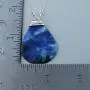 Northern Lights Teardrop Pendant Necklace, Double-Sided, Coated Stainless Steel, 18'' Sterling Silver Chain, Aurora Borealis