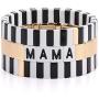 HZEYN Mothers Day Gift Tile Bracelet MAMA Enamel Colorblock Tile Bead Bracelet Stackable Sweet Mama Tile Link Stretch Bracelet Set of 3 Strands Jewelry