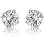 SUPRAONE 6 Pairs Stud Earrings Set, 925 Sterling Silver Hypoallergenic Round Cubic Zirconia 18K Gold Plated for Women Girls Men 3-8mm