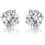 SUPRAONE 6 Pairs Stud Earrings Set, 925 Sterling Silver Hypoallergenic Round Cubic Zirconia 18K Gold Plated for Women Girls Men 3-8mm