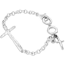 Silpada in Good Faith Organic Cross Bracelet in Sterling Silver, 8.25''