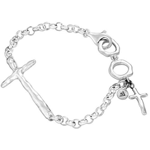 Silpada in Good Faith Organic Cross Bracelet in Sterling Silver, 8.25''