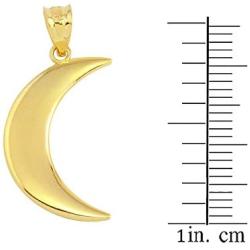 High Polish 14k Yellow Gold Crescent Moon Charm Pendant