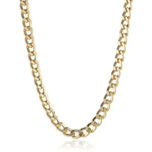 14K Solid Gold 3.8mm Cuban Curb Link Chain Necklace - Multiple Lengths And Colors Available 14K Solid Gold 3.8mm Cuban Curb Link Chain Necklace - Multiple Lengths And Colors Available