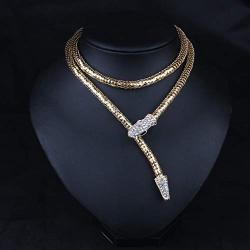 Sither Snake Necklace for Women Statement Choker Necklace Chain Snake Jewelry on Festival Christmas Party Gift (gold)