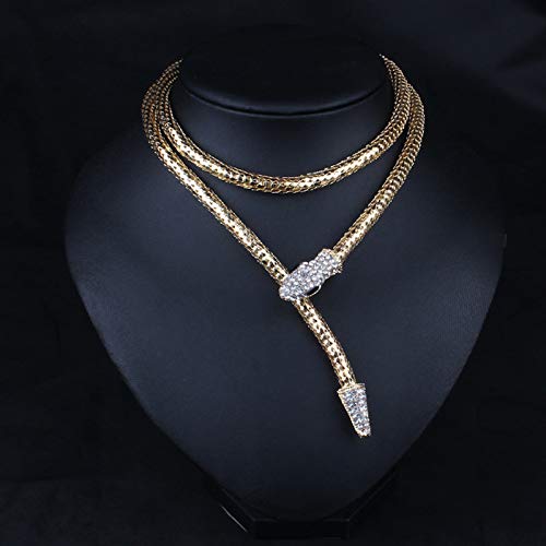 Sither Snake Necklace for Women Statement Choker Necklace Chain Snake Jewelry on Festival Christmas Party Gift (gold)