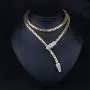 Sither Snake Necklace for Women Statement Choker Necklace Chain Snake Jewelry on Festival Christmas Party Gift (gold)