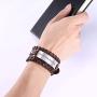 fishhook Trendy Engraved Inspirational Motivational Quotation Confirmation Message Leather Cuff Bangle Bracelet for Men Boys Women