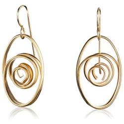 NIEVOS JEWELRY 24k Gold Plated Earring 24k Gold Plated Oval Earring Classics For Her Gift Jewelry Handmade Designer Made By Women Love