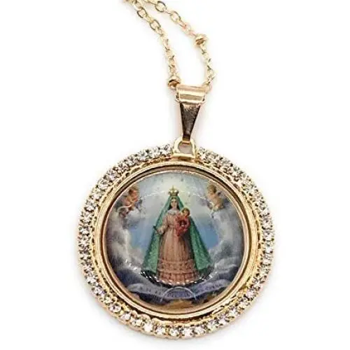 Virgin Caridad del Cobre Pendant Necklace 18K Gold Plated Chain ''18 Inches'' Length Religious Jewelry Virgin Caridad del Cobre Pendant Necklace 18K Gold Plated Chain ''18 Inches'' Length Religious Jewelry