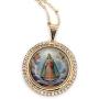 Virgin Caridad del Cobre Pendant Necklace 18K Gold Plated Chain ''18 Inches'' Length Religious Jewelry