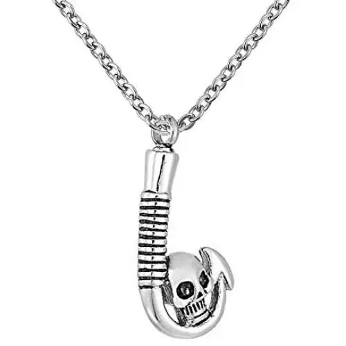 Sug Jasmin Stainless Steel Fish Hook Urn Necklace for Ashes Holder Cremation Memorial Jewelry Pendant Sug Jasmin Stainless Steel Fish Hook Urn Necklace for Ashes Holder Cremation Memorial Jewelry Pendant