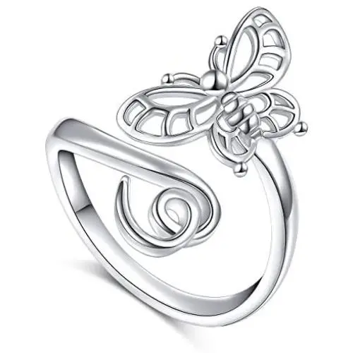 DAOCHONG 925 Sterling Silver Open Animal Rings for Women (Resizable Ring) DAOCHONG 925 Sterling Silver Open Animal Rings for Women (Resizable Ring)