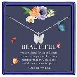 Initial Butterfly Necklace for Girls, 14K Gold Silver Rose Gold Filled Dainty Butterfly Pendant Choker Necklace Letter Initial Butterfly Necklace Personalized Butterfly Jewelry Gifts for Women Girls