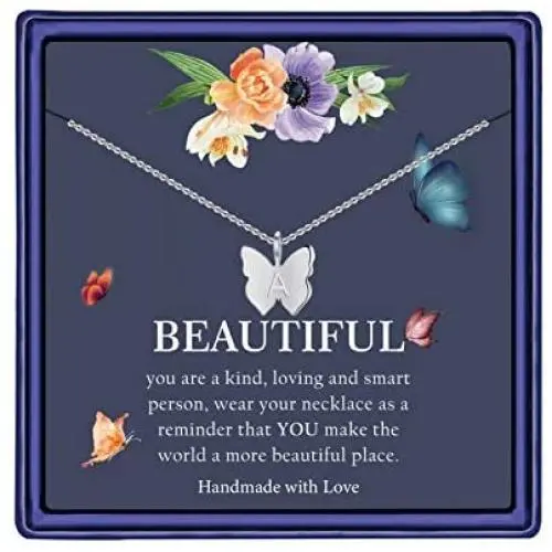 Initial Butterfly Necklace for Girls, 14K Gold Silver Rose Gold Filled Dainty Butterfly Pendant Choker Necklace Letter Initial Butterfly Necklace Personalized Butterfly Jewelry Gifts for Women Girls Initial Butterfly Necklace for Girls, 14K Gold Silver Rose Gold Filled Dainty Butterfly Pendant Choker Necklace Letter Initial Butterfly Necklace Personalized Butterfly Jewelry Gifts for Women Girls