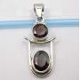 SilverStarJewel 7 x 7, 7 x 9 mm Garnet Pendant 1.4'' 925 Fine Silver New Jewelry