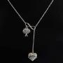 WUSUANED Mother and Daughter Heart Family Tree Pendant Infinity Lariat Y Necklace Set Mommy and Me Jewelry Gift for Mom and Daughter