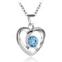 Niumike Circle Disk Pendant Necklace for Women Girl,17.3'' Zirconia and Crystal Decorated Necklace Jewelry