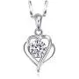 Lucksee Heart Necklaces for Women Personalized Simple Shiny Silver Love Clavicle Crystal Inlaid Zircon Clavicle Pendant Chains Unique Jewelry for Women,Mom,Teen Girls, Girl Friend