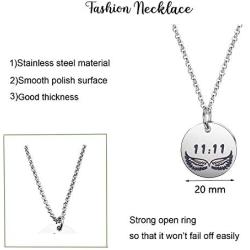 Detailed 11:11 Angel Wing Necklace Make A Wish Jewelry
