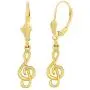 High Polish 10k Yellow Gold Treble G Clef Music Note Dangle Earrings High Polish 10k Yellow Gold Treble G Clef Music Note Dangle Earrings